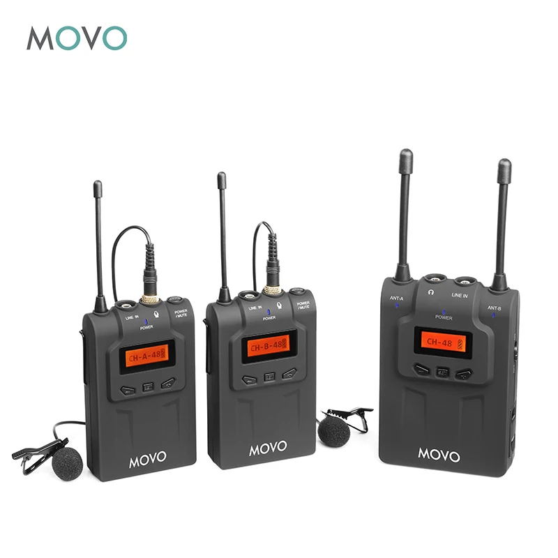 Movo Wmic80 Uhf Wireless Lavalier Microphone System With 2