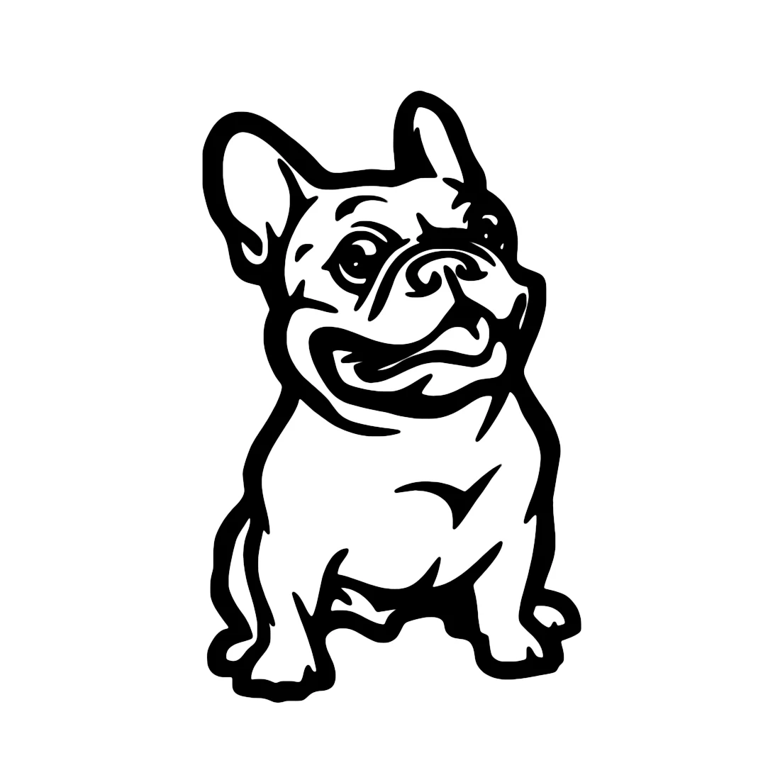 Dewtreetali Cute French Bulldog Anjing Mobil Stiker Hewan