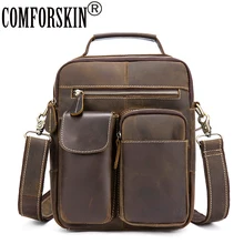 COMFORSKIN Bolsa Masculina Premium Genuine Crazy Horse Leather Guaranteed 2018 European American Men Messenger Bags Hot Sales