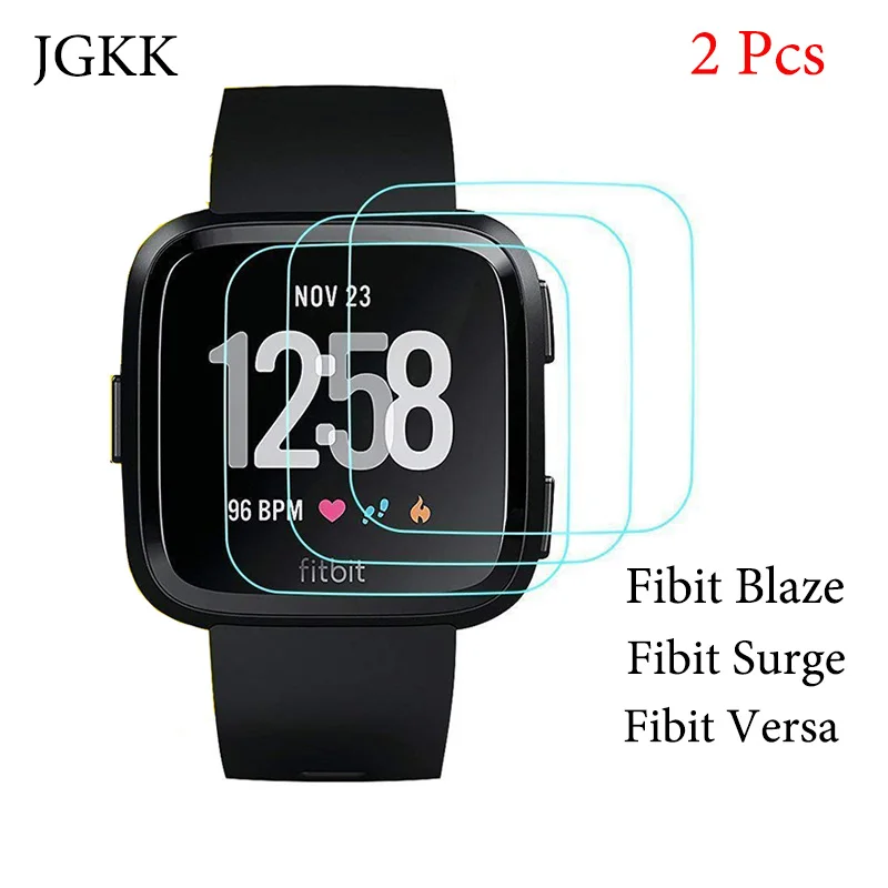 

2Pcs For Fitbit Versa SmartWatch Band Tempered Glass Premium Screen Protector Film For Fitbit Watch Fibit Surge / Fibit Blaze