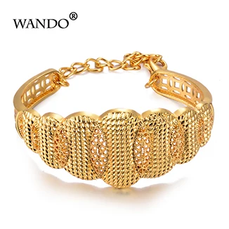WANDO Мода 4 шт./лот Эфиопский/Дубай/африканские украшения золото цвет браслеты золотой браслет в цепи и ссылка браслеты для женщин Подарки