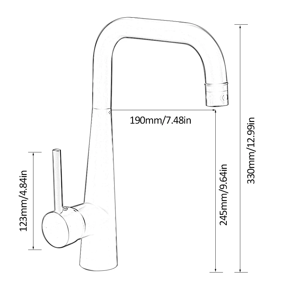 Современный кухонный смеситель вращение на 360 градусов правило форма изогнутые Кухня Смеситель Однорычажный