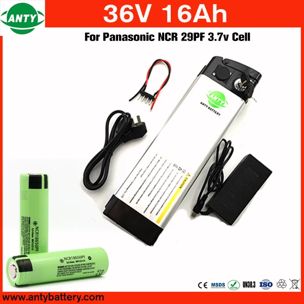 

E Bike Battery 36v 16Ah 800w For Panasonic NCR 29PF Cell With 42v 2A Charger,Built in 30A BMS Lithium Battery 36v Free Shipping