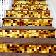 Популярные 6 шт./партия инновационные наклейки на пол 3D наклейки на ступеньки самоклеющиеся наклейки "сделай сам" фреска с мозаичным узором для домашнего декора