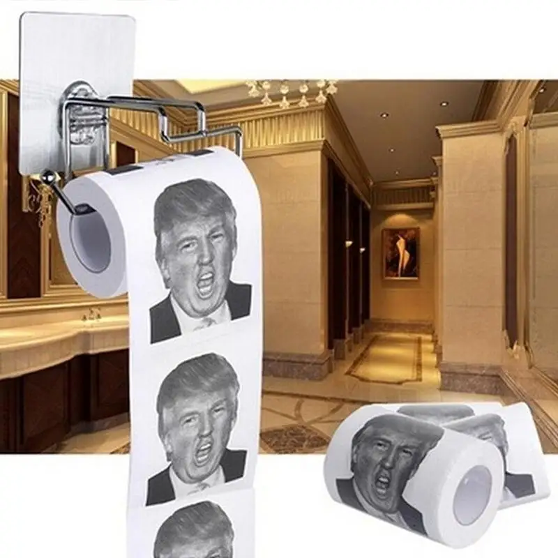 2 слоя/24 метра забавная туалетная бумага президент Дональд Трамп тонкая оберточная бумага туалетной бумаги Забавный рулон Шуточный
