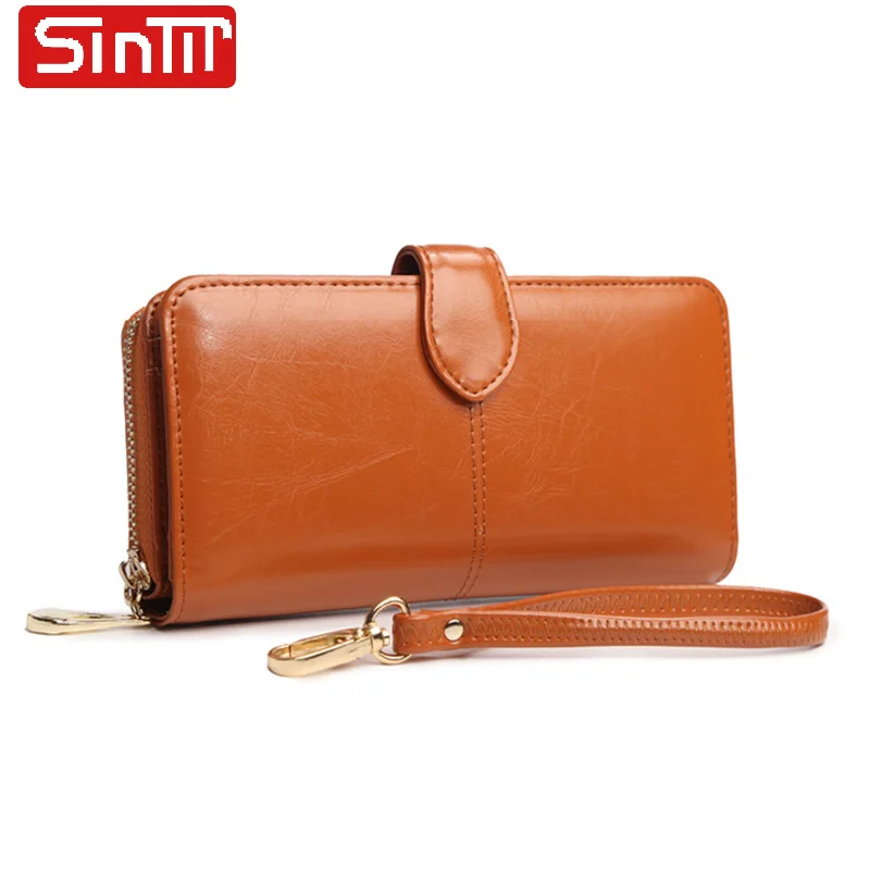 SINTIR Large Capacity Women Clutch New Wallet Split PU Leather Wallet Female Long Wallet Female ...