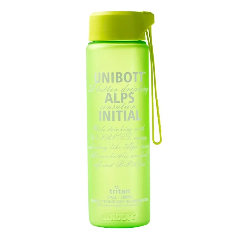 Unibott шейкер для протеина, портативный, Motion My Tritan, бутылка для воды, без бисфенола, пластиковая, для спорта на открытом воздухе, кемпинга, 500 мл, детский фруктовый напиток - Цвет: Светло-зеленый