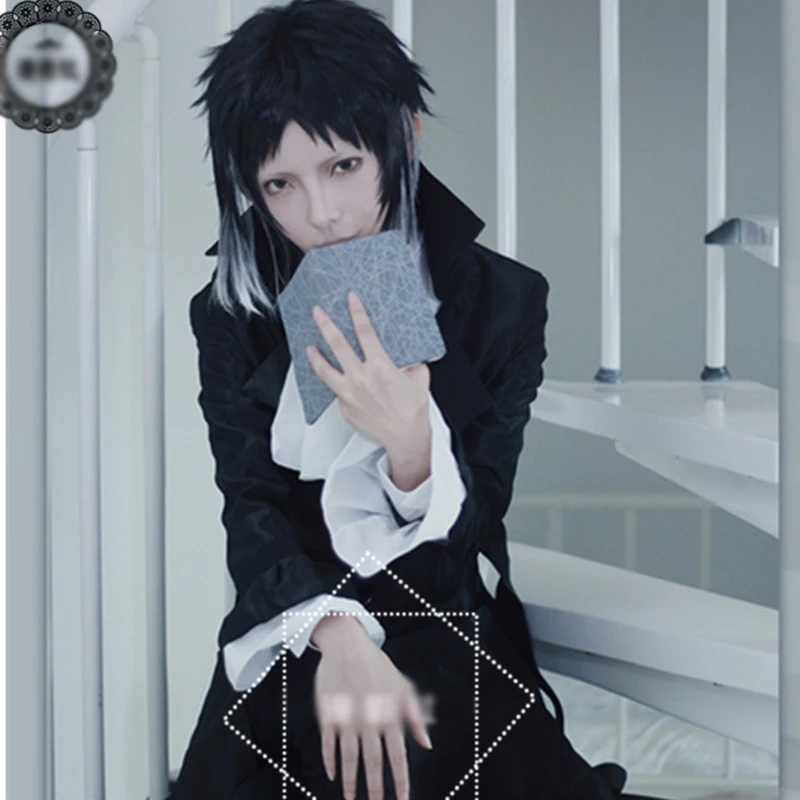 

Bungo Stray Dogs Clothes Set Long Black Trench Ryunosuke Akutagawa Cosplay Port Mafia Costume Shirt Pant Neckerchief Belt Unisex