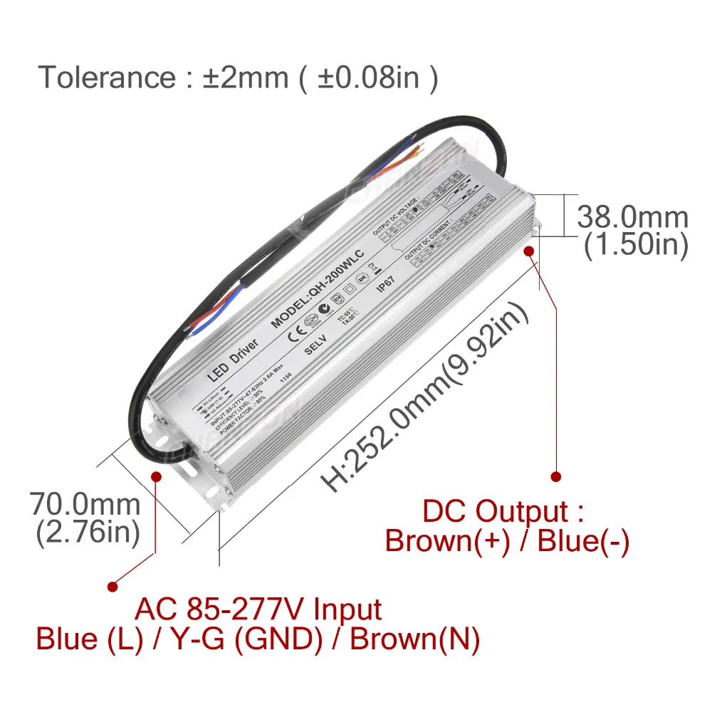 С драйвером постоянного тока для светодиода 6000mA DC 21-34V 200W AC100-240V водонепроницаемый IP67 источник питания трансформатор освещения для ламп