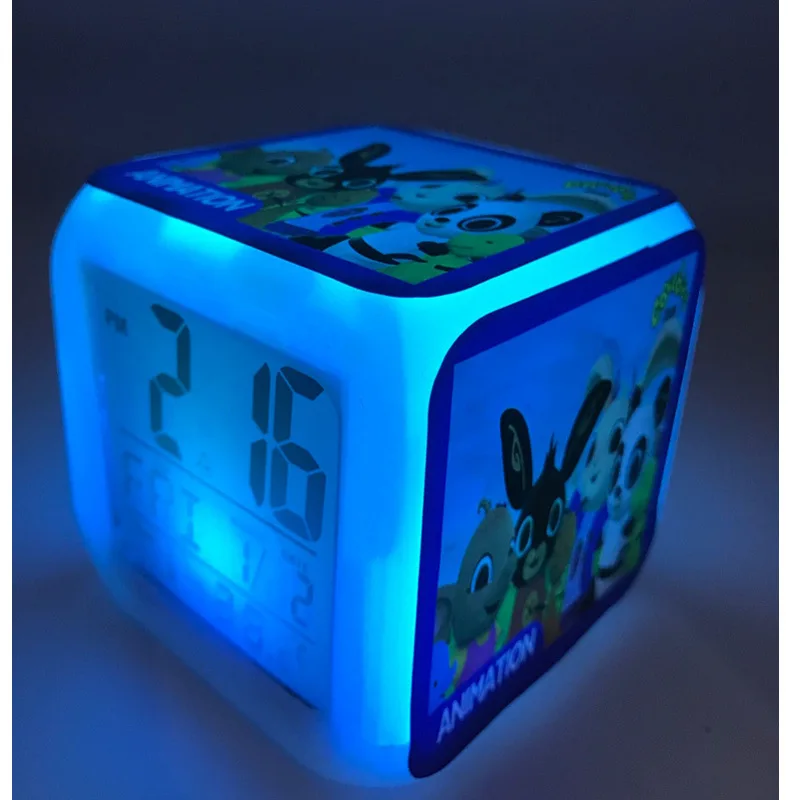 

Bing Bunny Rabbit Kids Alarm Clock LED Color Changing Minions Digital Clock Wake Up Light Toys Electronic Action Figure Toys