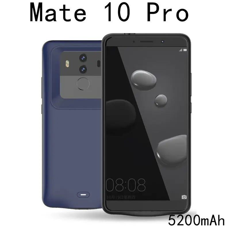 Противоударный чехол для зарядного устройства для huawei mate 10 Pro, чехол для аккумулятора, запасной внешний аккумулятор, силиконовая рамка, полная защита - Цвет: Mate 10 Pro-Blue