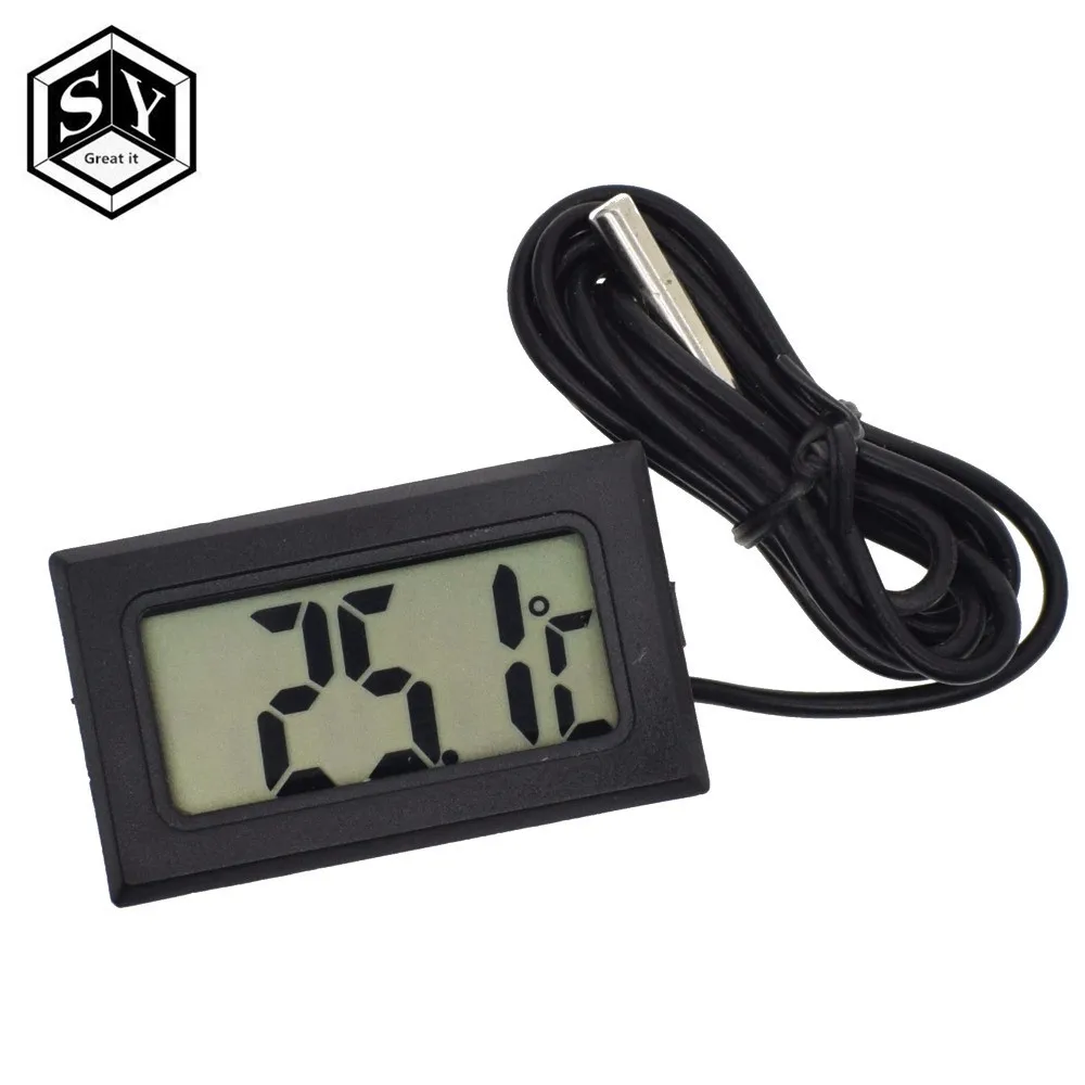 

1PCS LCD Digital Tank Water Meter Detector Thermometer Electronic Fish Tank Water For Aquarium With Retail Package tpm-10