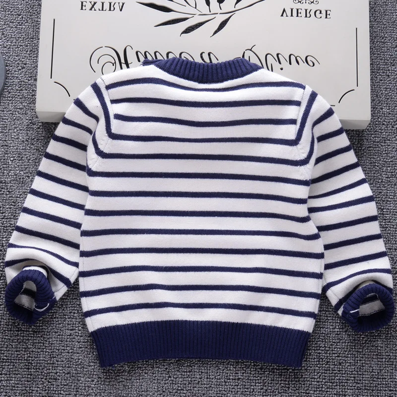 AD хлопок полосатый свитер детские, для малышей Костюмы Детский трикотажный свитер для девочек Дети Весна одежда новый осень-зима