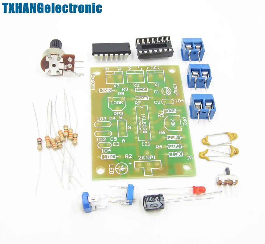 ICL8038 Monolithic Function Signal Generator Module DIY Kit Sine Square Triangle font b electronic b font