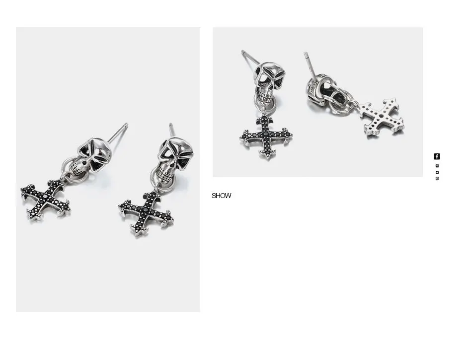 Say-You-Say-Me-925-Sterling-Skull-Earrings-Wholesale-Fashion-Black-Zircon-Cross-Earrings-Unisex-Best-T10