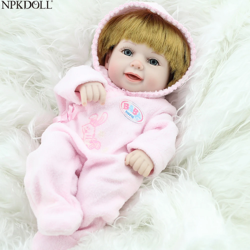 

NPKDOLL Doll Mini 10 Inch Full Silicone Reborn Baby Dolls Gifts For Girls Aged 1 Year Straight Hair Girls For Toys Promotion