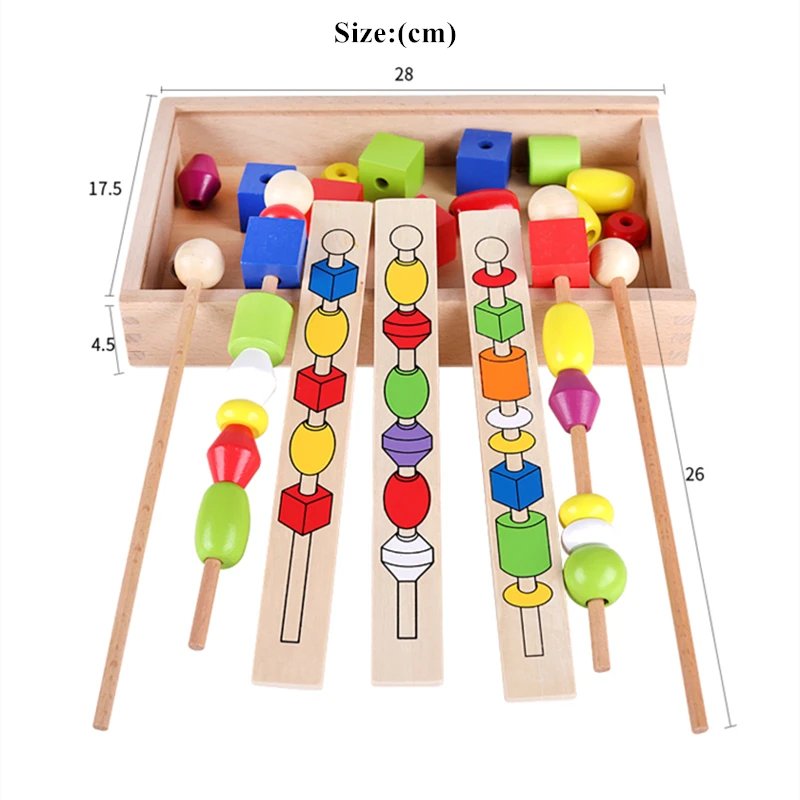 Детская игрушка-головоломка Монтессори из бисера, бусины для детей, цифровые счетные игры, детские развивающие деревянные игрушки из бисера