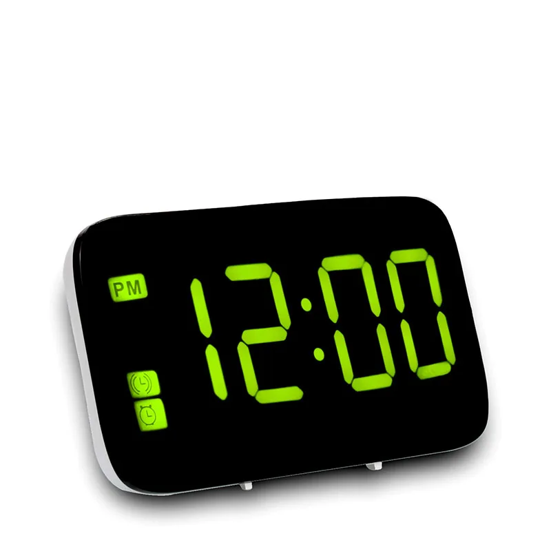 LED Mirror Alarm Clock Digital Snooze Table Clock Wake Up Light Electronic Large Time Temperature Display Home Decoration Clock