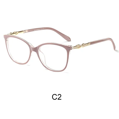 Ralferty, роскошная кристальная оправа для очков, женские дизайнерские блестящие очки, оправа для очков, оптическая близорукость, нулевая точка, прозрачные очки F95162 - Цвет оправы: C2