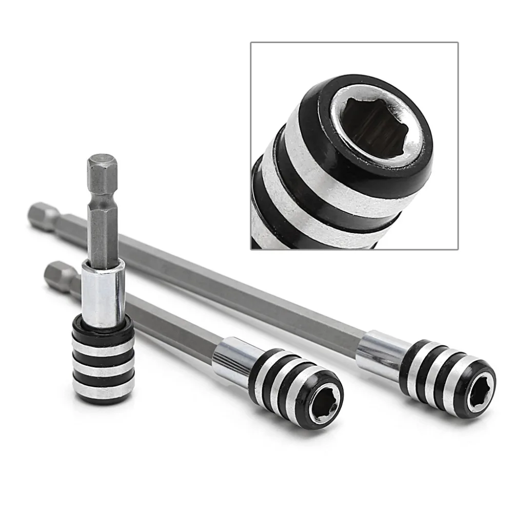 

3 Pcs 1/4'' Hex Quick Release Screwdriver Bit Holder Extension Bar 60-150mm Hand Tools