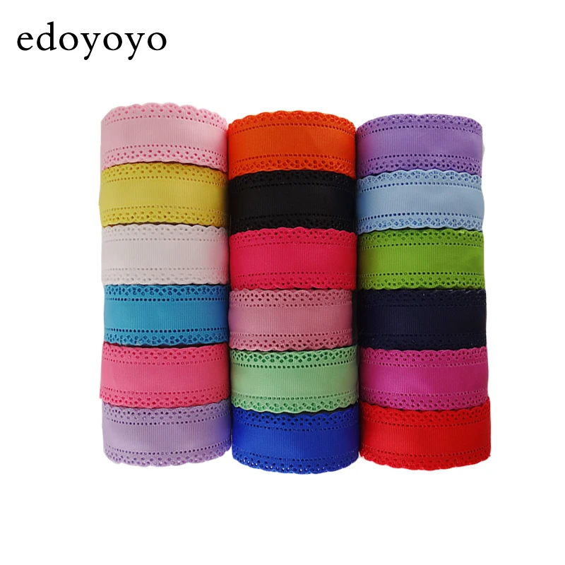 

Edoyoyo 30mm 5yard/lot Ribbon Hollow Out Grosgrain Ribbon For Festival Wedding Decorative DIY Solid Polyester Soft Ribbons