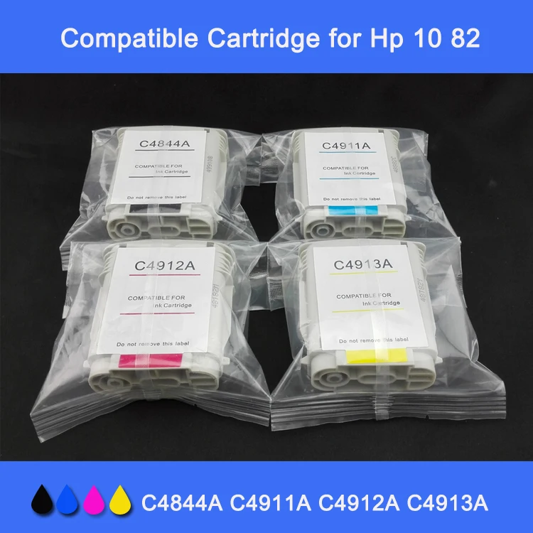 4 шт./упаковка набор чернил для HP 10 82 C4844A C4911A C4912A C4913A 500 500ps 800 800ps и др. | Компьютеры