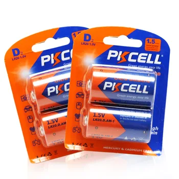 

PKCELL 4 Pieces/2Pack LR20 D Size 1.5V Alkaline Battery PC1300 Single Use Batteries