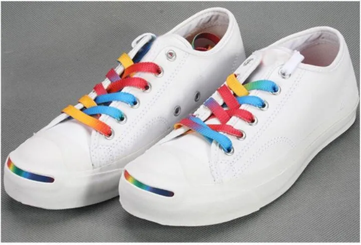 См 1 пара 80 см до 110 см Радуга многоцветные плоские спортивная обувь со шнурками шнурки струны ремень для кроссовки унисекс Радужный шнурок