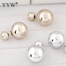 Простые круглые магнитные двойные боковые серьги-гвоздики для женщин, мужчин, золотого цвета, без серьга дырка, панк-рок, Aretes Joyas Masculino Bijoux