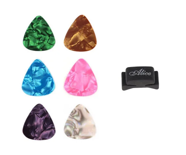 

MSOR 1 Holder + 6 Guitar Picks Acoustic Guitar Plectrum Celluloid Picks and Black Pick Holder