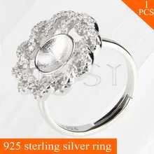 LGSY fine adjustable 925 sterling silver rings accessories with curly round shape pearls seat