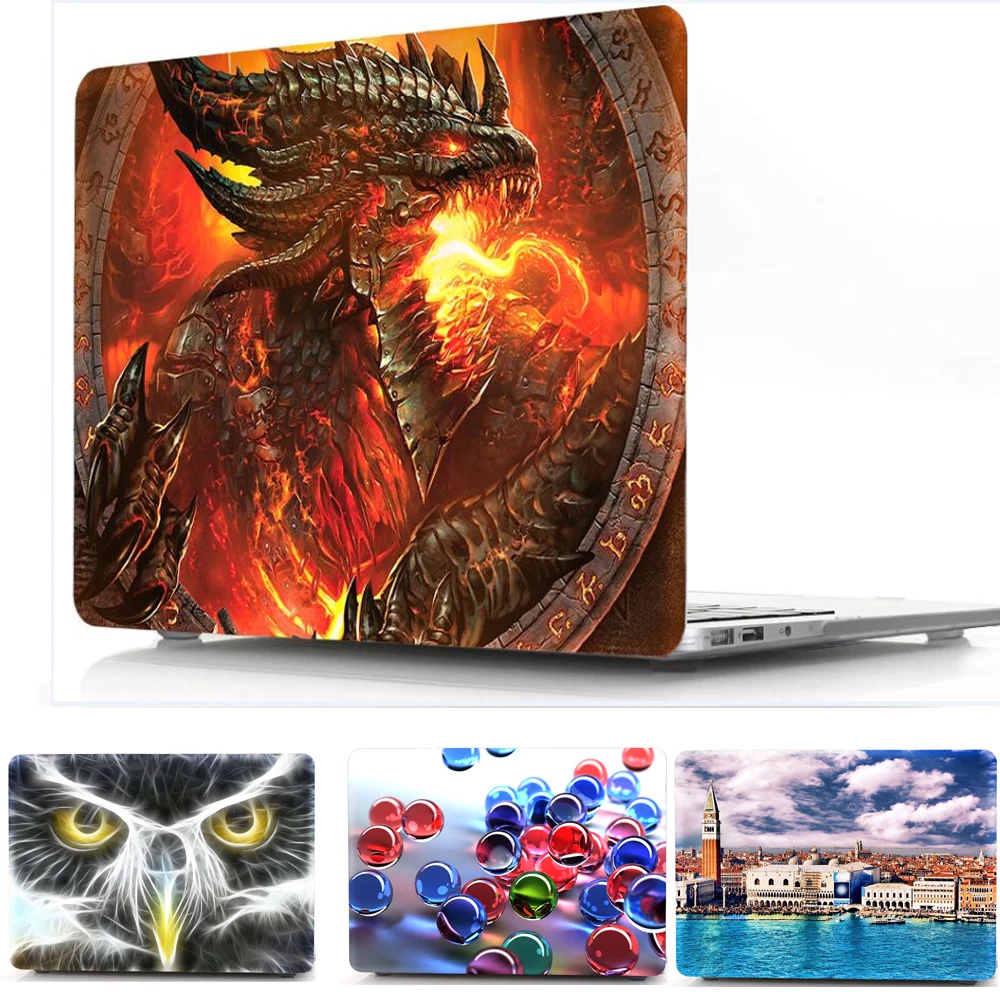 Print Pattern Hard Case For Apple Macbook Air Pro Retina 11 12 13 15 Laptop Shell For Mac Air Pro 13.3 15.4 Touch Bar Case Cover