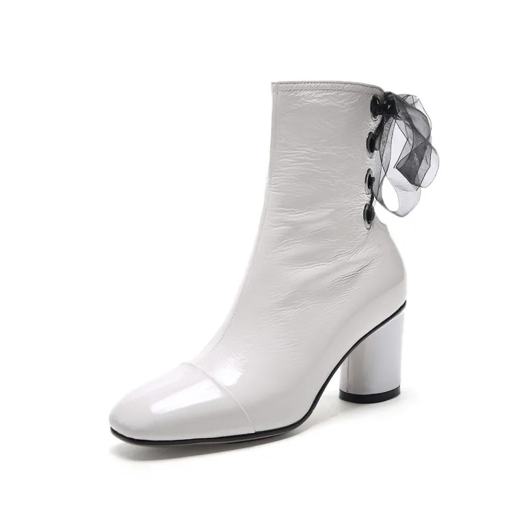 white shiny boots