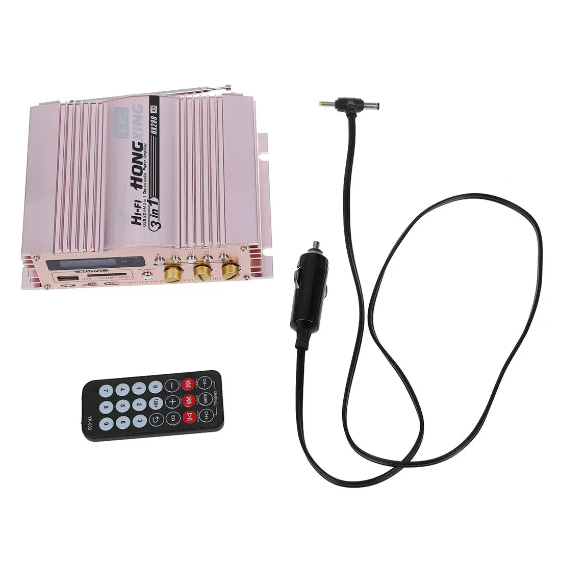 HONGXING 360W 12V 2 канальный Hi Fi автомобильный стерео усилитель fm радио MP3 AMP динамик и