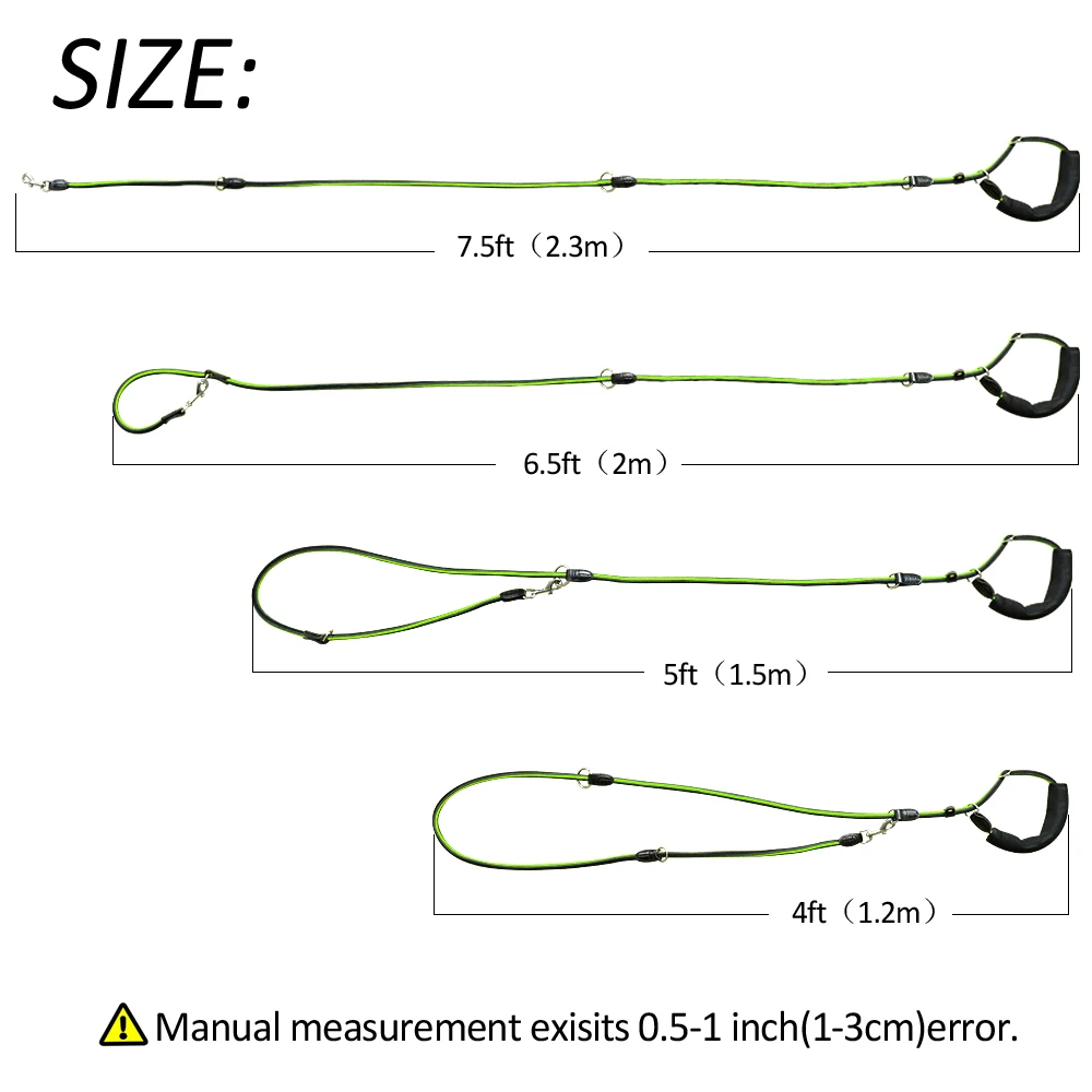 6 способ Многофункциональный Hands Free собачий поводок сверхмощный нейлоновый тренировочный поводок для домашних животных для средних и больших собак красный зеленый