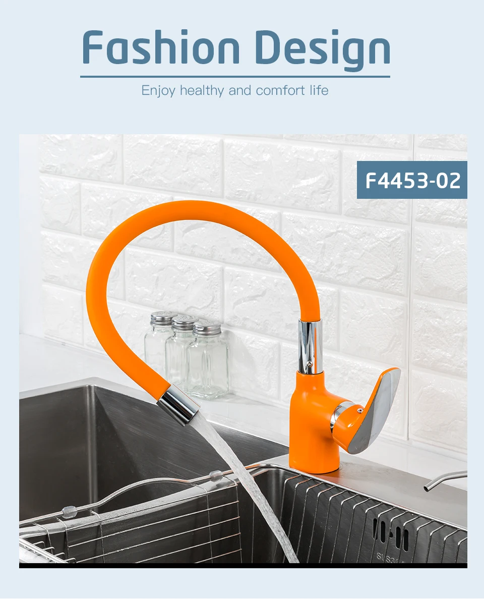 FRAP Kitchen Faucet 4 color silica gel nose kitchen sink faucet mixer faucet water taps mixer modern deck mounted tapware
