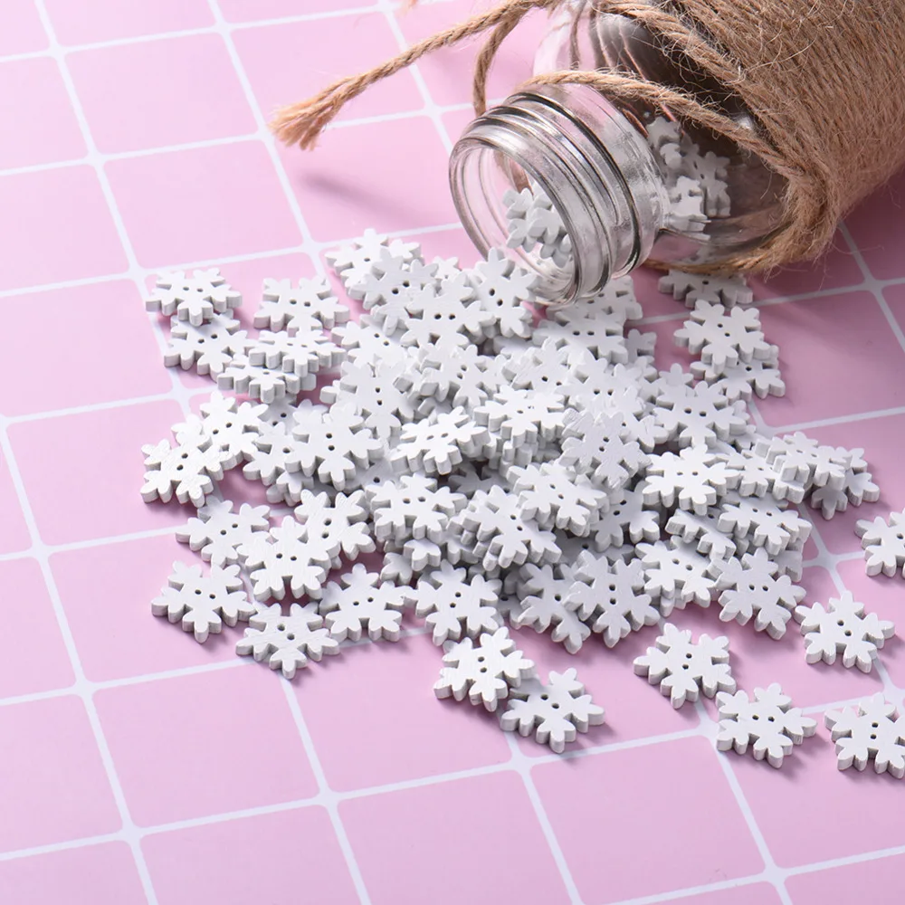 2017-Fashion-50Pcs-100Pcs-White-DIY-Christmas-Snowflake-Wooden-Buttons-Fit-Sewing-And-Scrapbook (3)