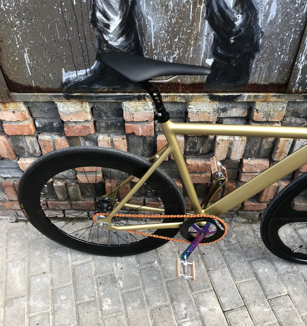 Flash Deal Fixed Gear Bike 54cm  58cm  single speed bike Smooth Welding frame  Aluminum alloy Track Bicycle 700C wheel DIY color 2