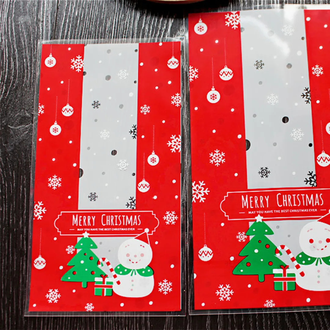 5/20/50 pcs 18cm*10cm Christmas Snowman Candy Cookies Biscuits Gift Bags
