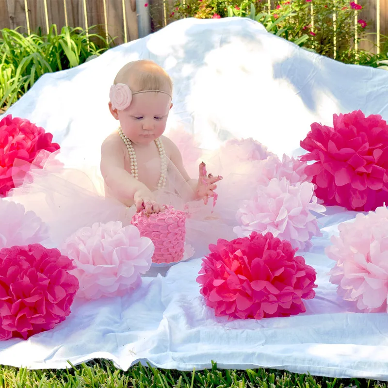 

4" Tissue Pom Poms Paper Flower Balls for Wedding Bachelorette Party Decoration Christmas Halloween Baby Shower Supplies