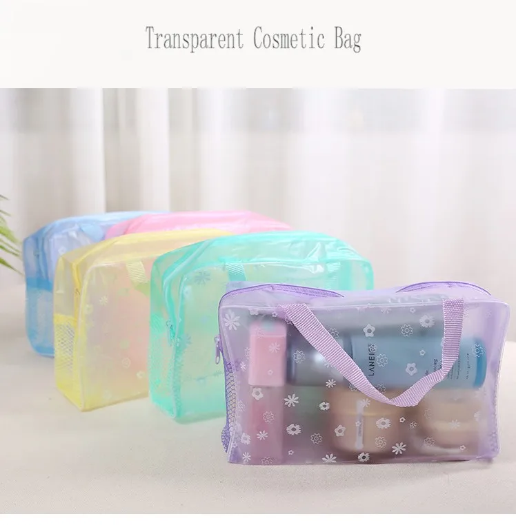 Для женщин Путешествия прозрачный косметический пакет молния ствол косметичку составляют сумки Организатор Ванна прозрачный мешочек косметичка