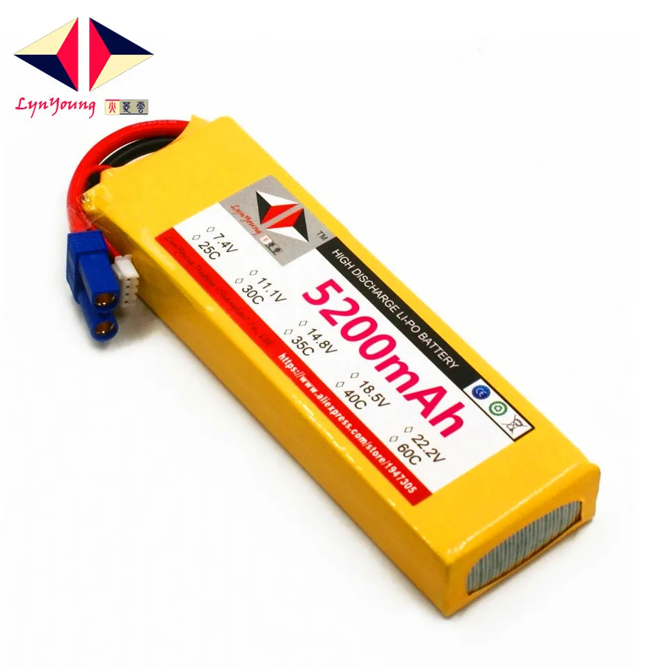 

LYNYOUNG lipo battery 11.1V 5200mAh 3S 30C max 70c AKKU for RC Drones Helicopter plane Car Truck Quadcopter 6Axis