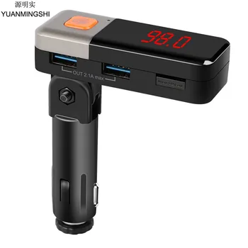 

YUANMINGSHI Bluetooth Handfree Car Kit 2 in 1 Dual USB Wireless Car FM Transmitter Cigarette Lighter USB Car Charger MP3 Player