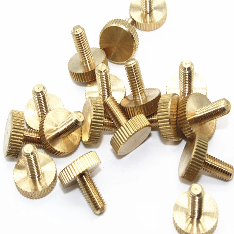 10pcs M3 M4 Brass Thumb Screw Knurled Flat Head Hand Tighten Thumb