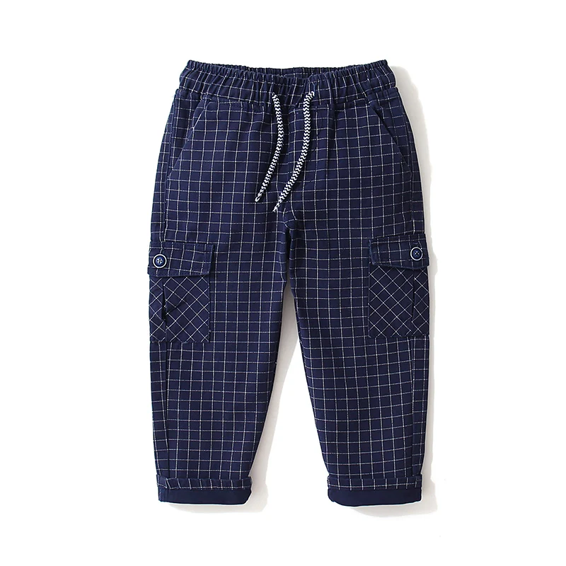 I.K Infant boys plaid pockets elastic fashion pants little kid casual