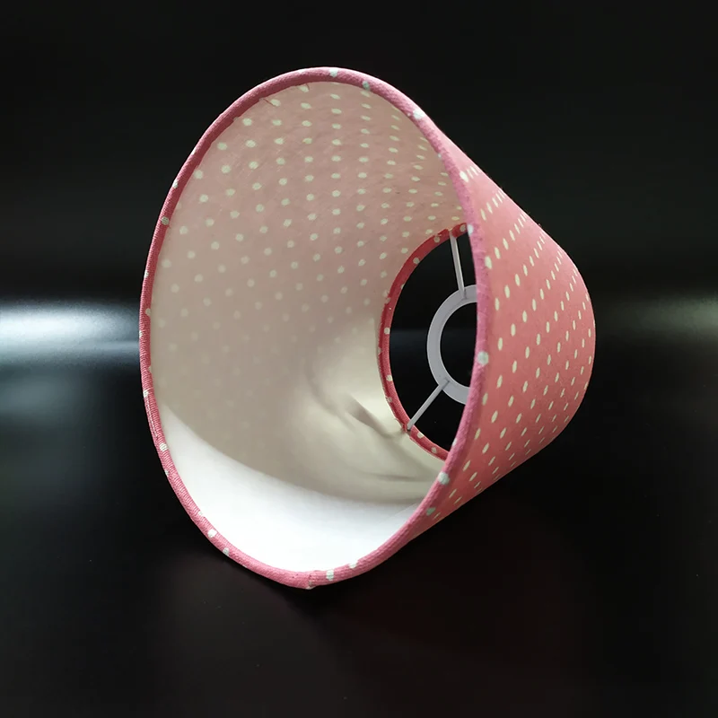 Абстрактный Узор E27 тканевый абажур для лампы, 4,7*5,3*7 дюймов модный Декор E26 Настенные светильники люстры абажур моющийся держатель верхнего кольца - Цвет корпуса: white dot pink