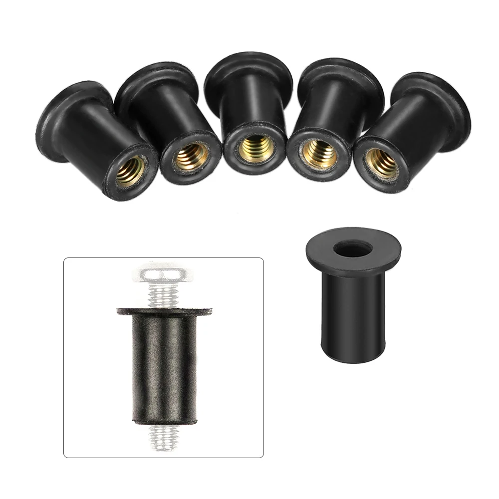 

6pcs M4/M5/M6 Rubber Well Nuts Kayak Accessories Blind Fastener Rivet Fishing Kayak Accessories Jack Nuts Windscreen Wellnuts
