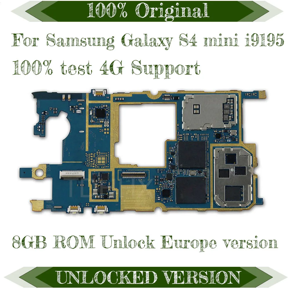 Original unlocked For Samsung Galaxy S4 mini i9195 Motherboard,Europe version for Galaxy S4 mini i9195 Logic Boards