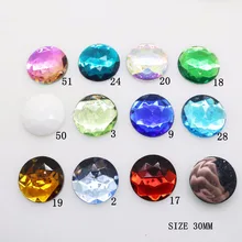 2018 Hot 10Pcs/Lot New Mix Color 30mm Wedding Dress Acrylic Rhinestone Diy Flatback Sewing Strass Glue-On accessories
