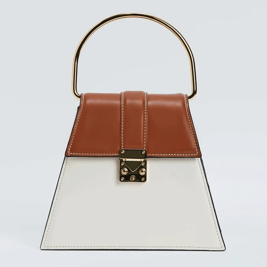 

2019 Spring Summer New Small Contrast Saddle Shoulder Messenger Bag for Women Pu Leather Flap Famous Designer Panelled Handbags